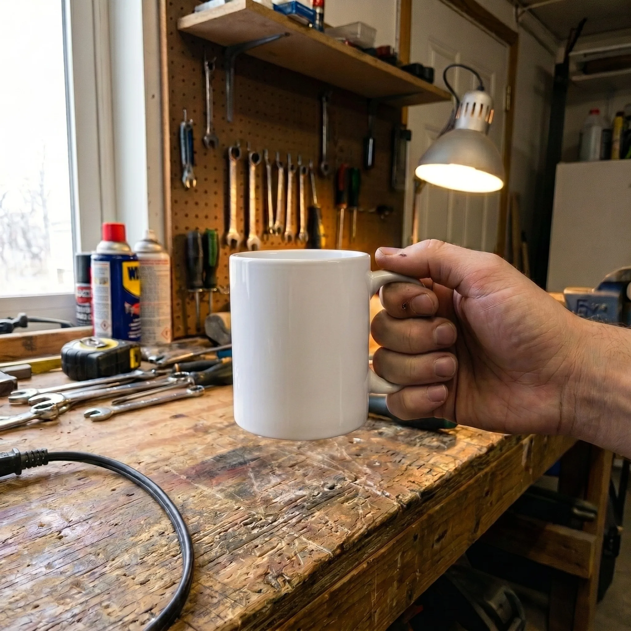 Caneca branca simples antes da personalização